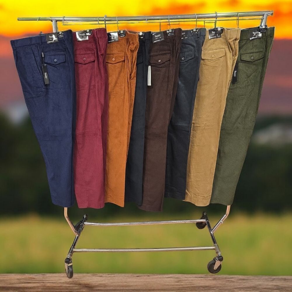 MENS BAGAZIO  WIDE WALE SINGLE PLEAT CORDUROY PANTS. BM882.